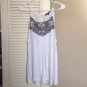 White Embroidered Tank